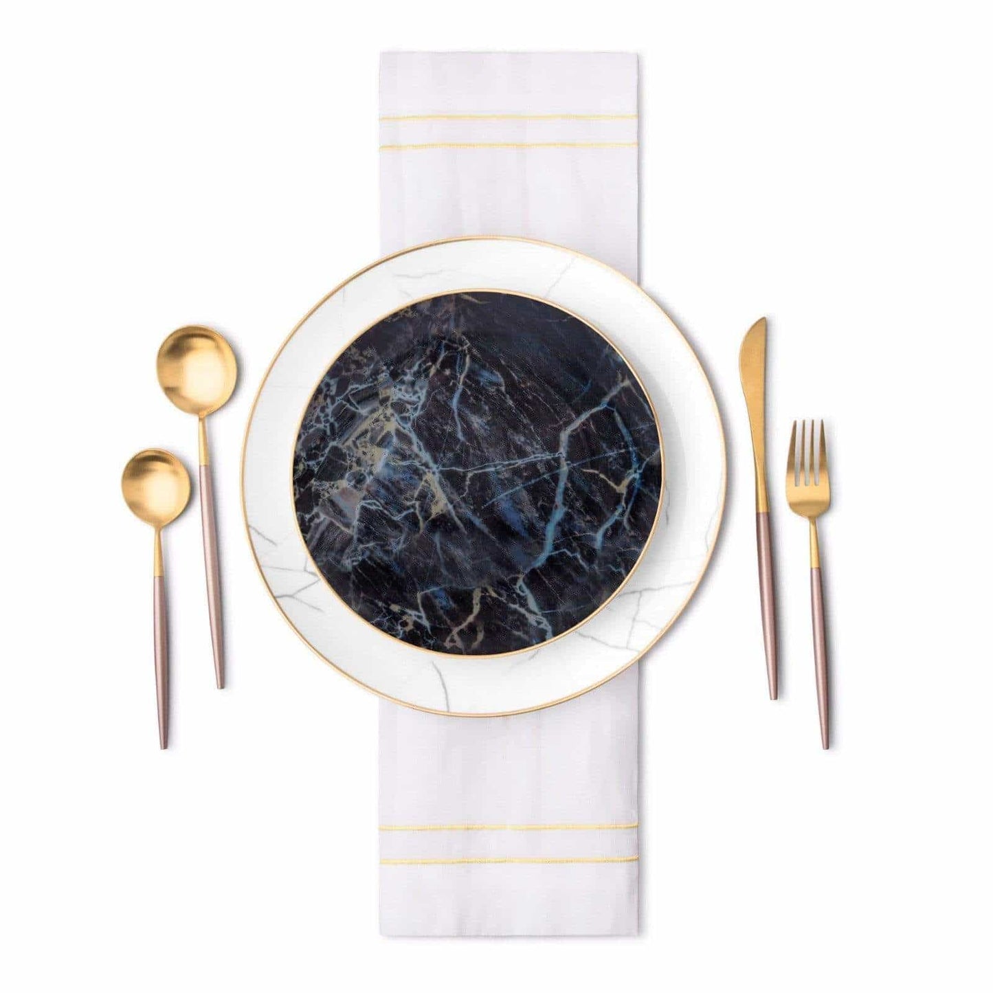 Black Marble Accent Salad Plate-Set of 4