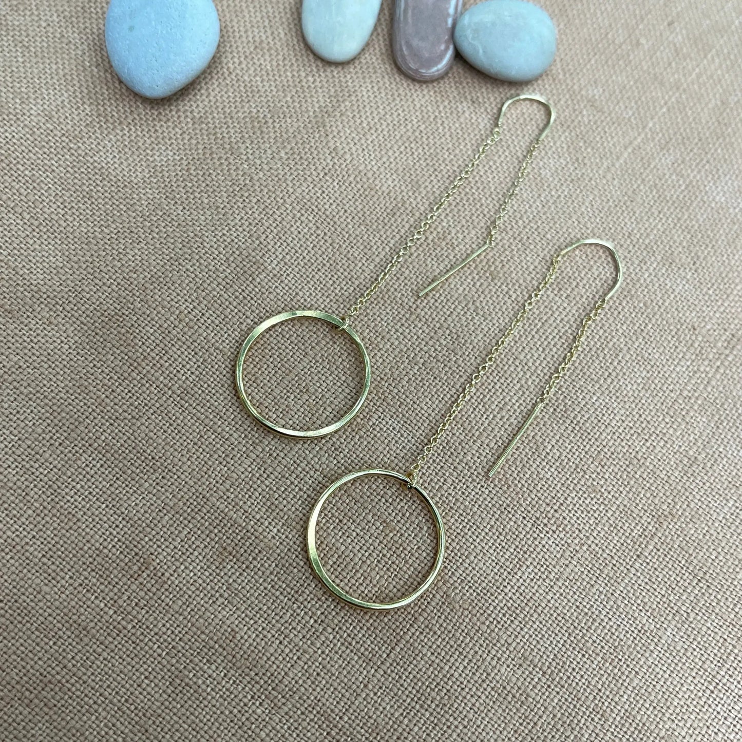 CIRCLE THREADER EARRINGS