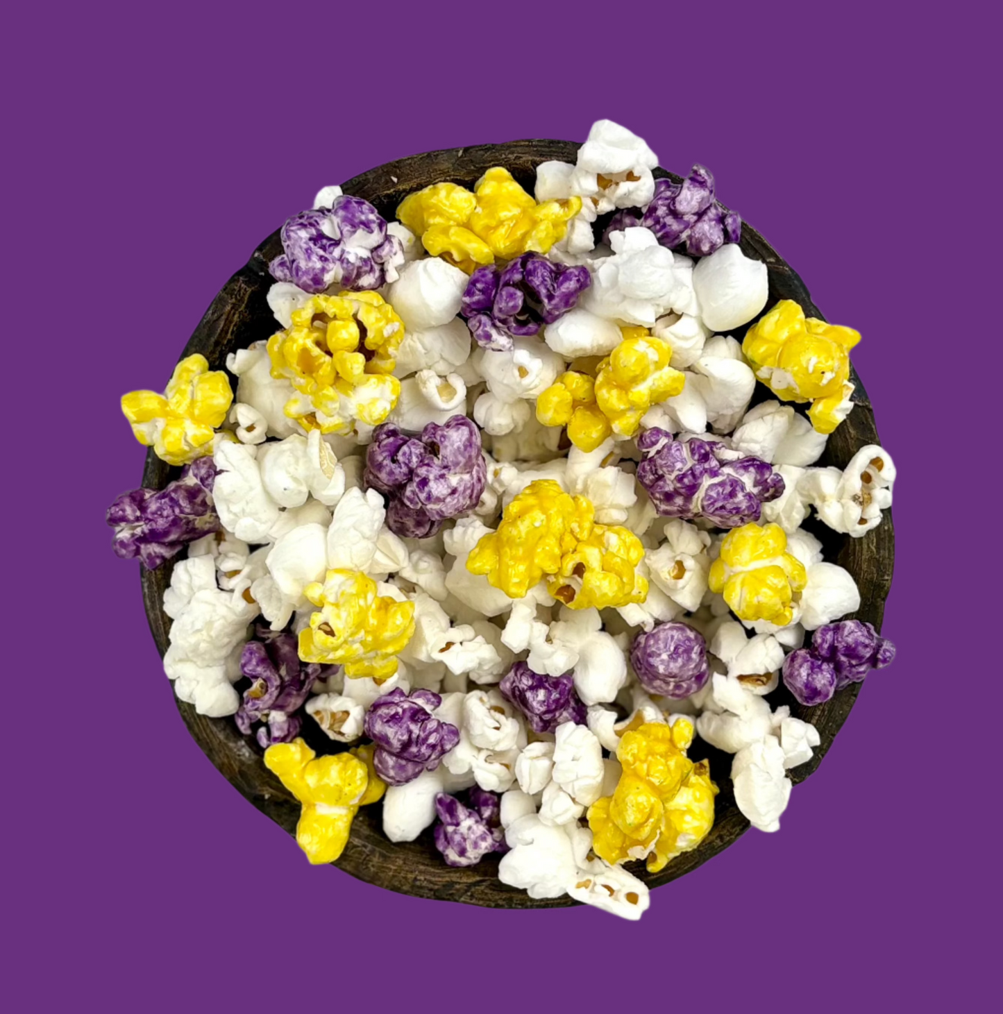Purple and Yellow Team π π βΎοΈ π β½οΈ Gourmet Popcorn