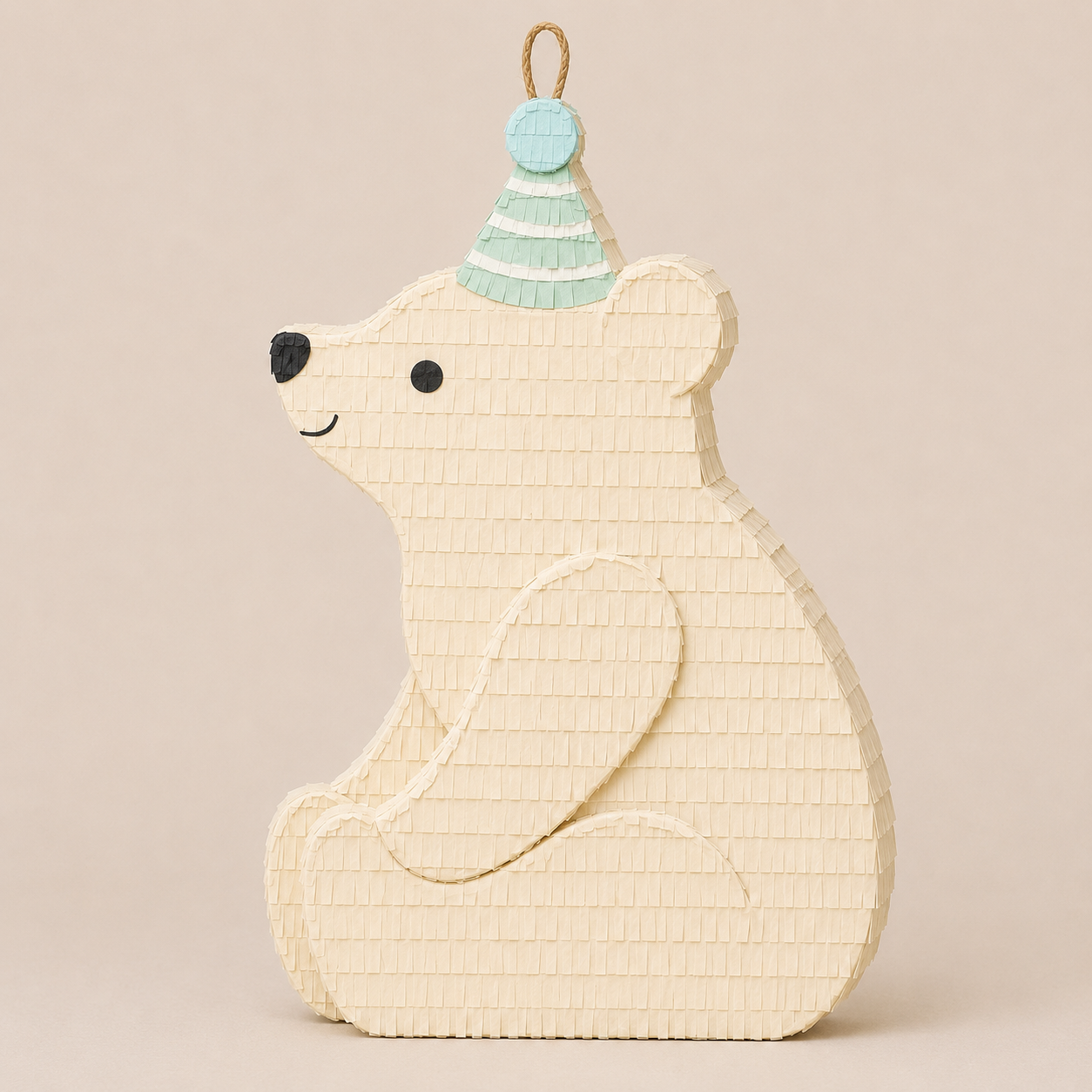 🐻❄️ Party Polar Bear Piñata – Handmade Bear Birthday Decoration for Baby Showers, Winter Parties & Kids' Celebrations