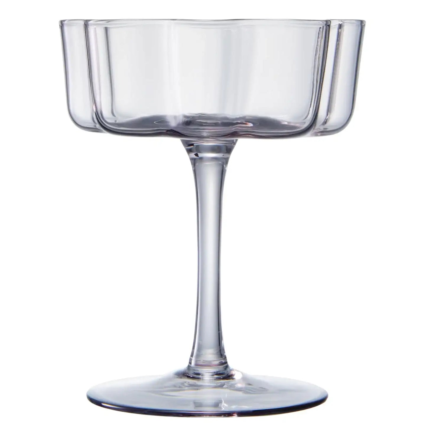 Flower Wave Coupe Cocktail Colored Glasses | Set of 2 | Grey