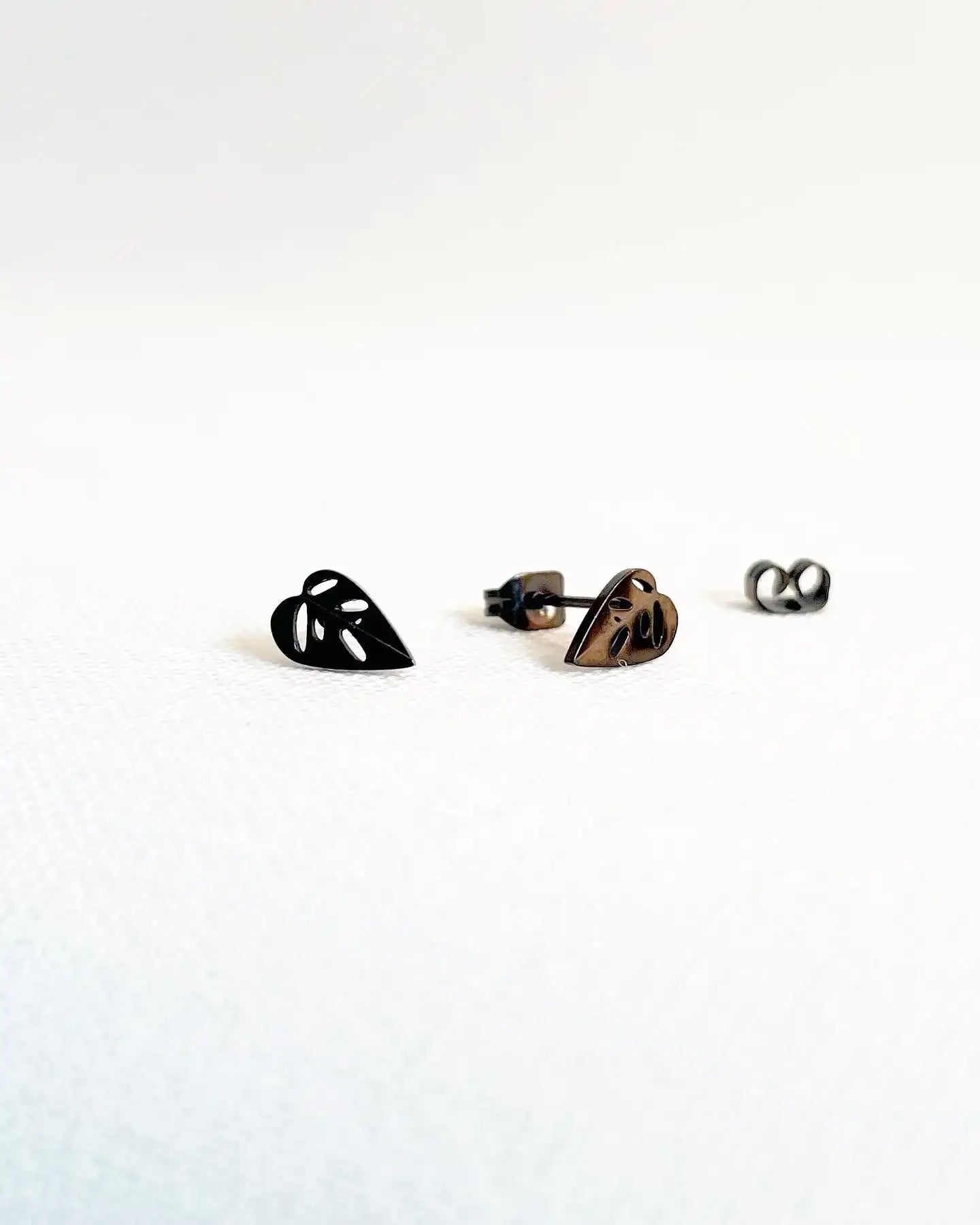 Monstera Adansonii Metal Stud Earrings
