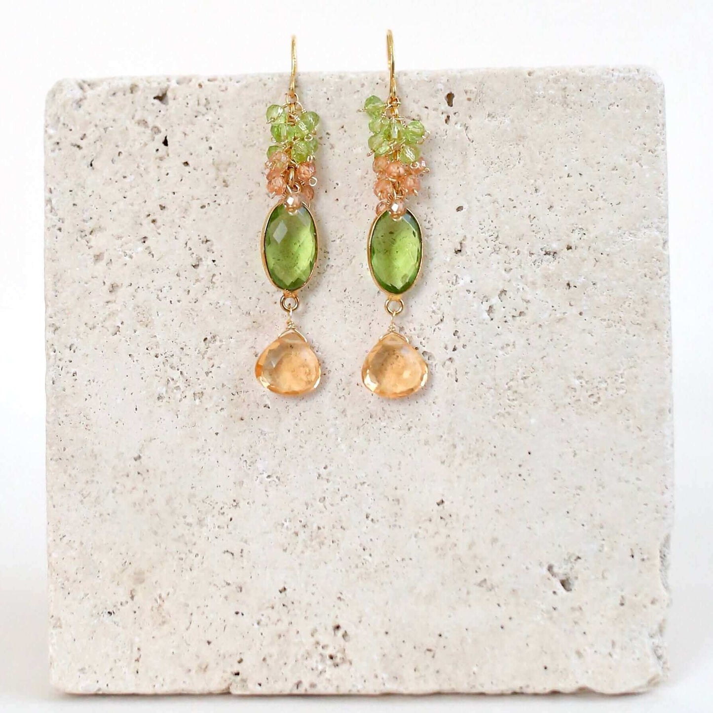 Bezel Cluster Earrings