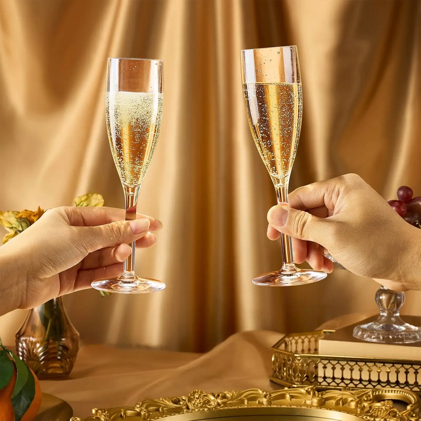 Barcelona Acrylic Champagne Flute Glassware, Set of 6