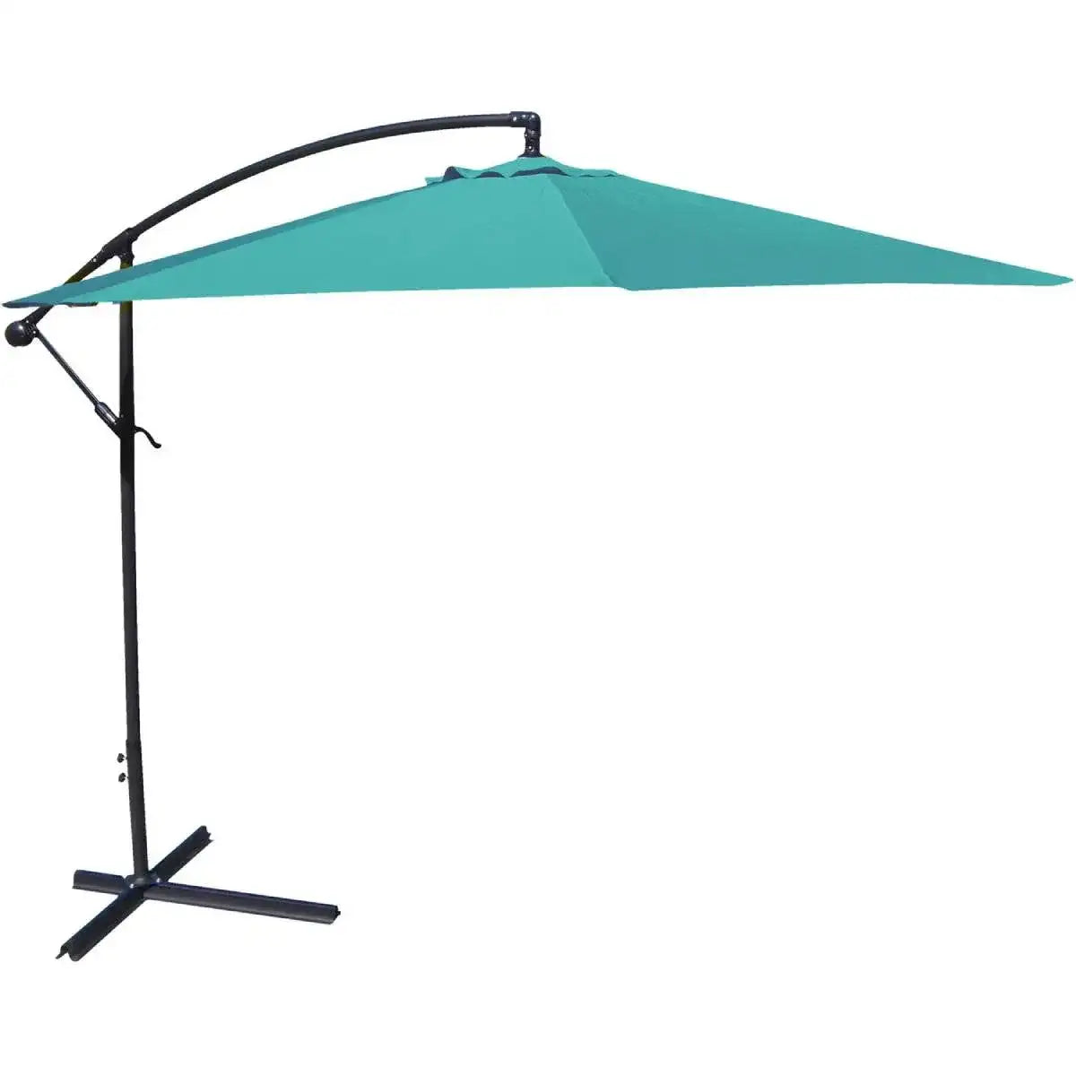 10-Ft Offset Cantilever Patio Umbrella with Aruba Teal Canopy