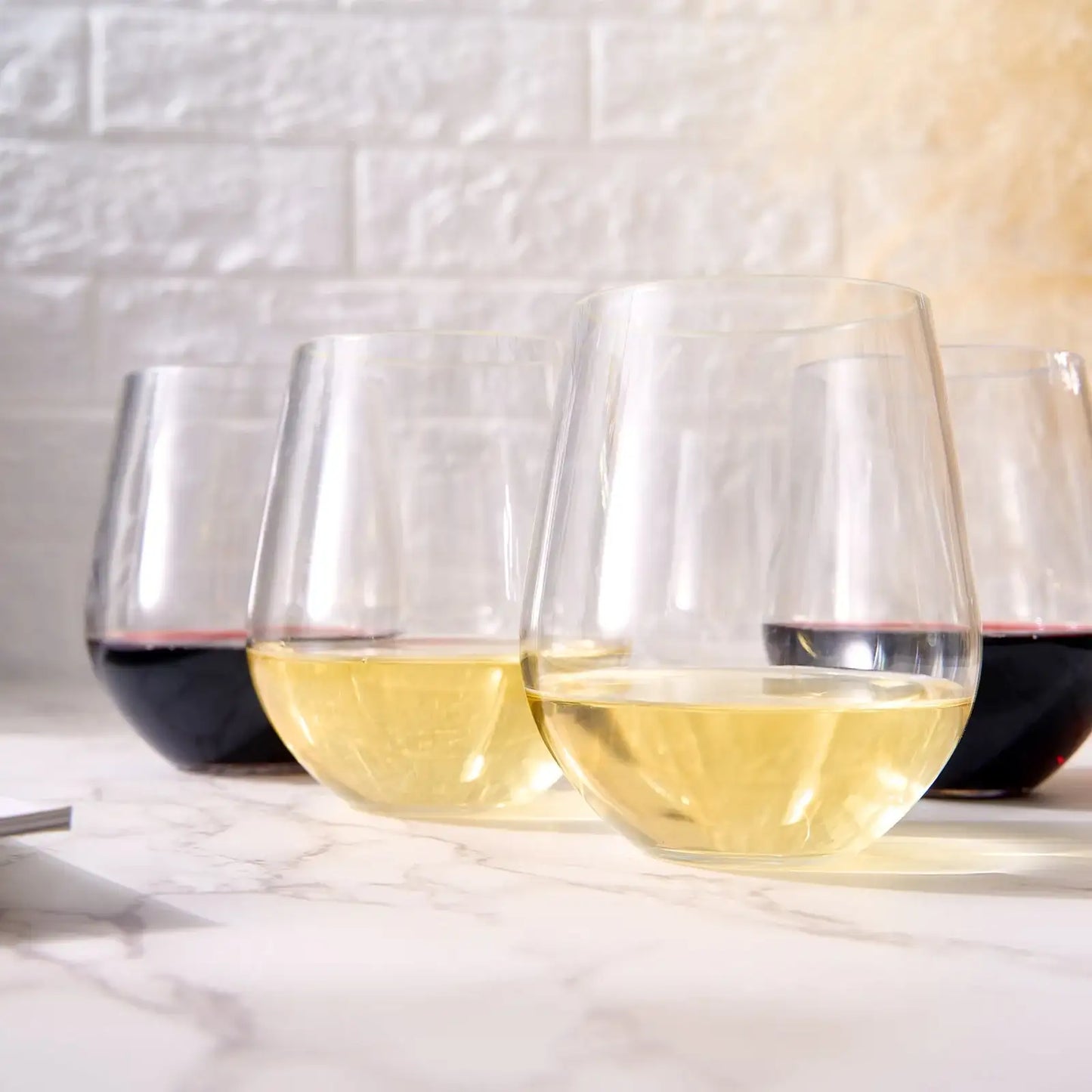 Barcelona Acrylic Stemless Wine Glassware, Set of 6