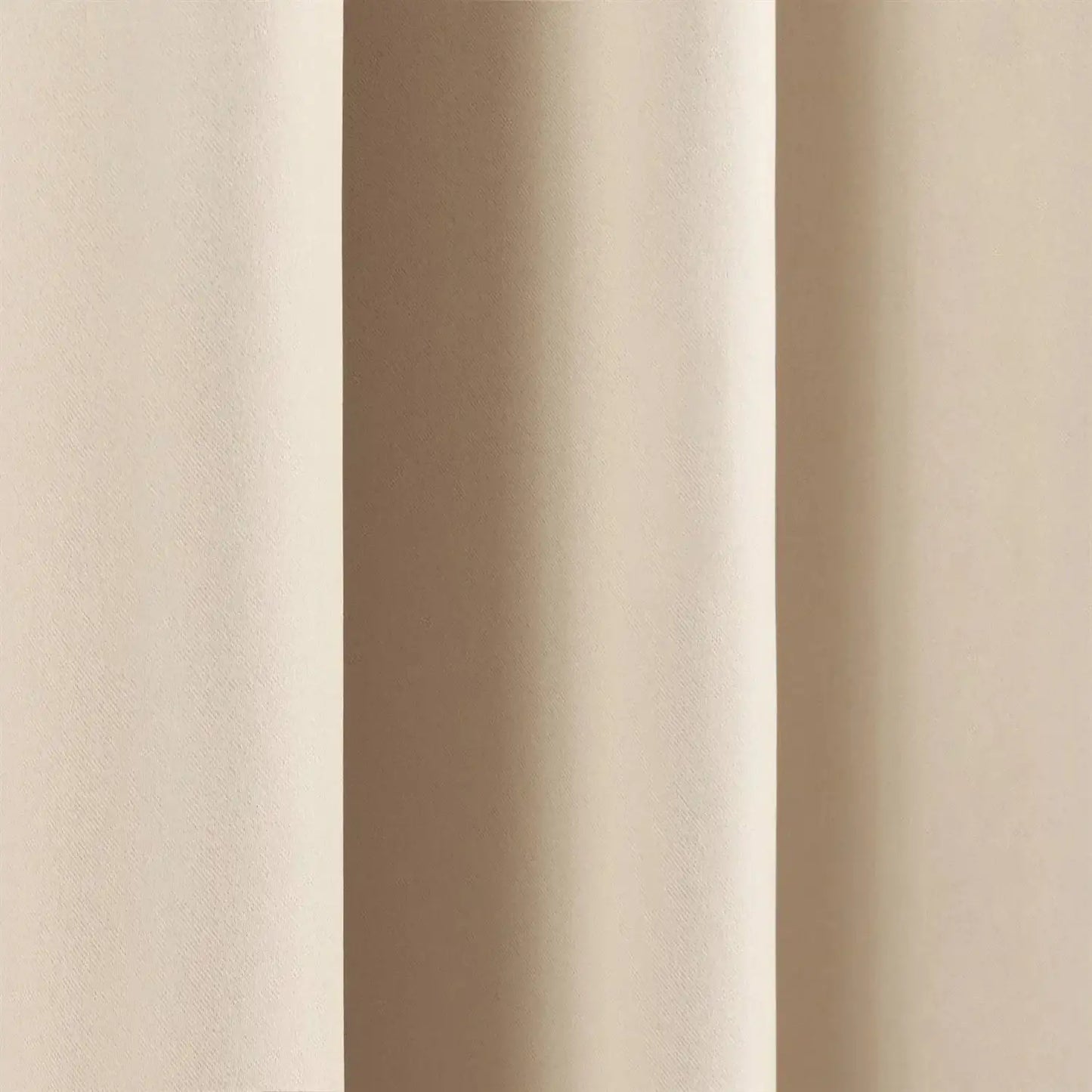 52 x 54 inch Solid Beige Cream Thermal Blackout Curtain Panels - Set of 2