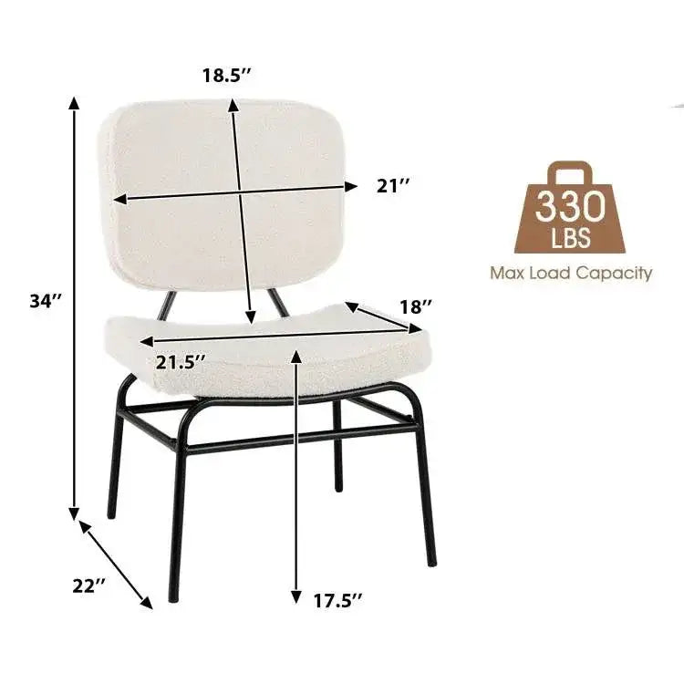 Modern Beige Upholstered Ergonomic Padded Accent Chair
