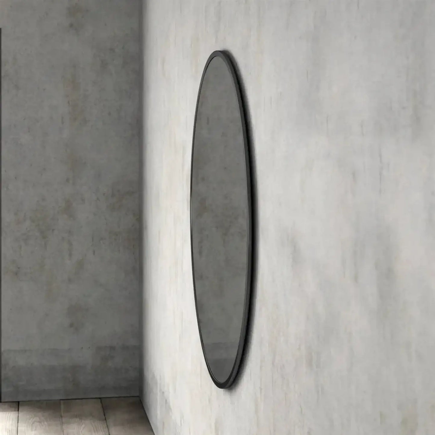 Round 39-inch Wall Mirror in Black - Living Room Bedroom Accent Bathroom Mirror
