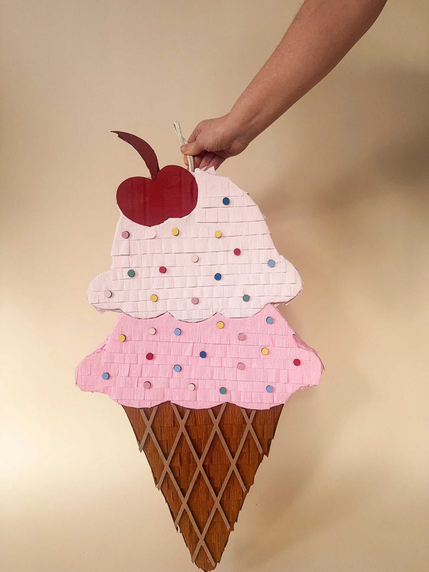š¦ Ice Cream Sundae PiƱata ā Handcrafted Ice Cream Cone PiƱata for Sweet Birthday Parties & Dessert-Themed Celebrations