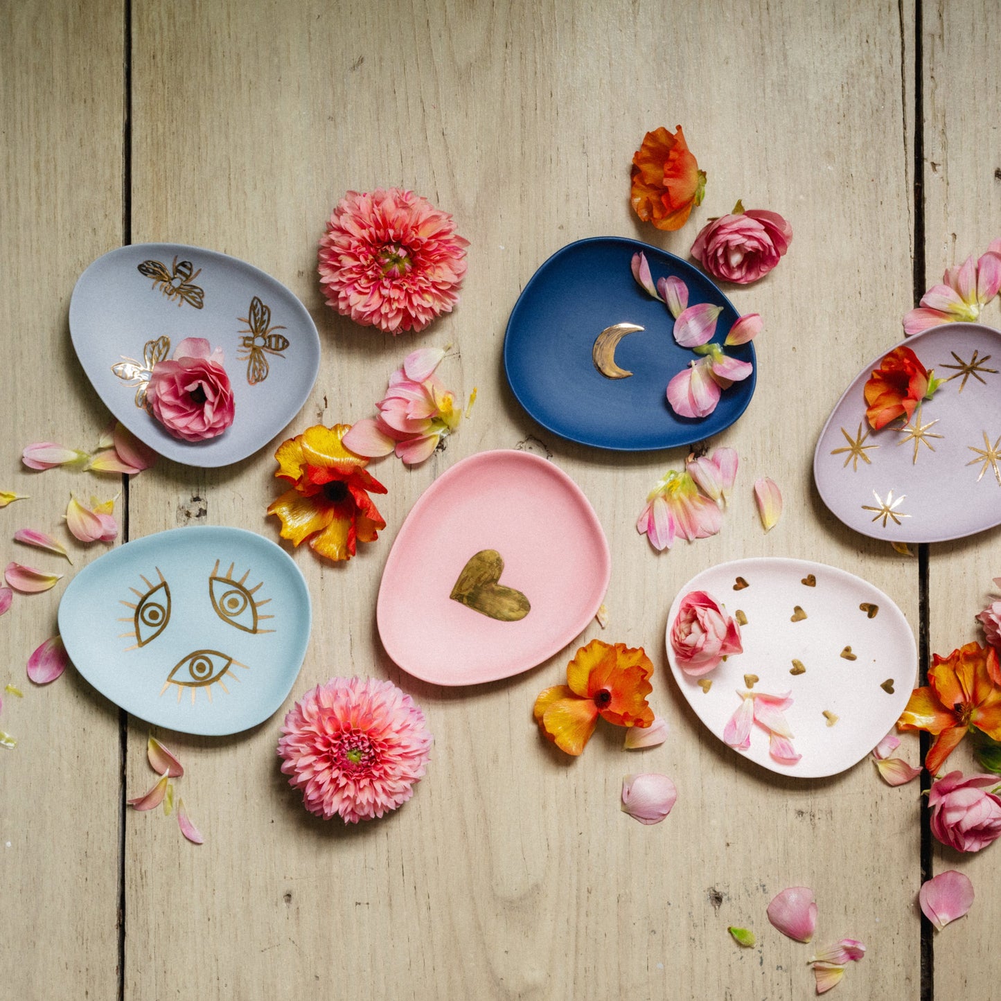 Star porcelain ring dish, lilac
