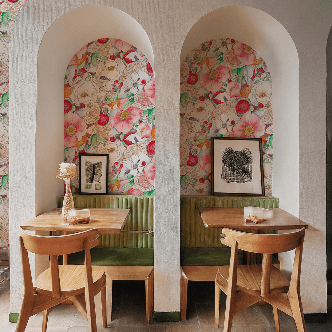 Floral Reverie Wallpaper, red