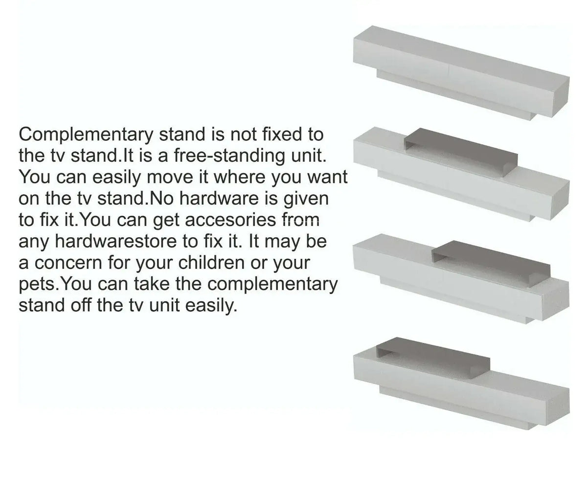 Lusi 71" Wide TV Stand for TVs up to 80" with 2 Wall Shelves