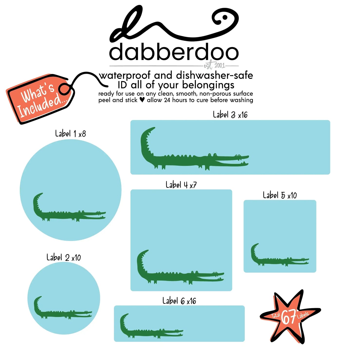 Green Gator ID Labels