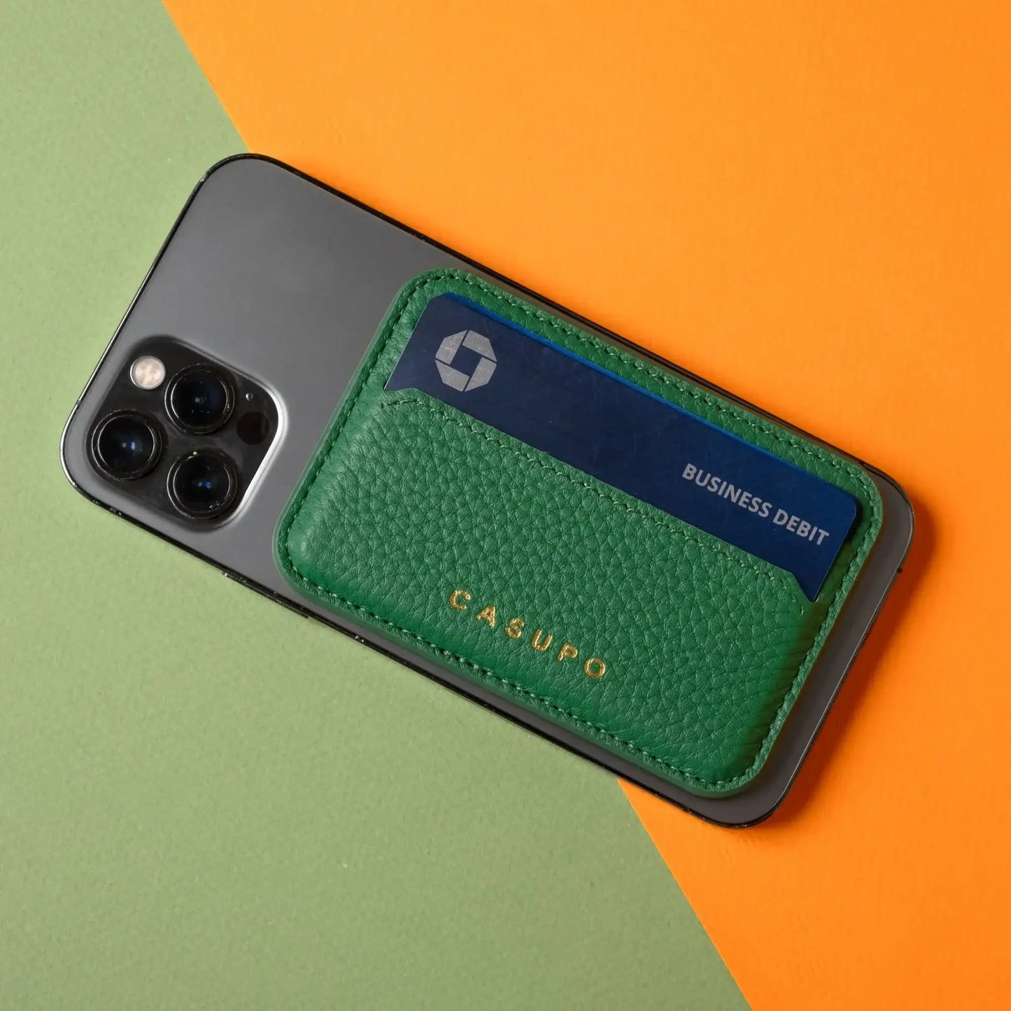 Mag Safe Leather Wallet with RFID - Green