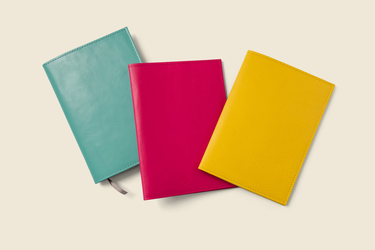 Refillable A5 Leather Notebook Cover – Yellow