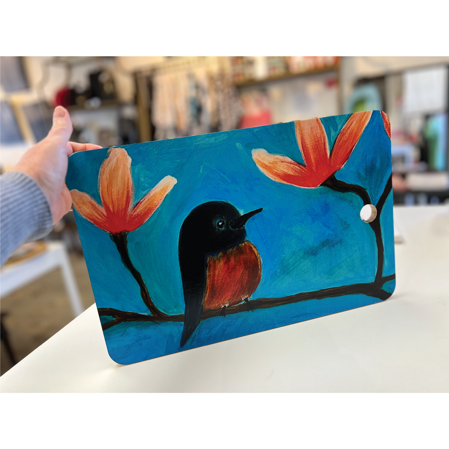 Early Bird Bamboo Cutting Board - Artist Christine Marecki
