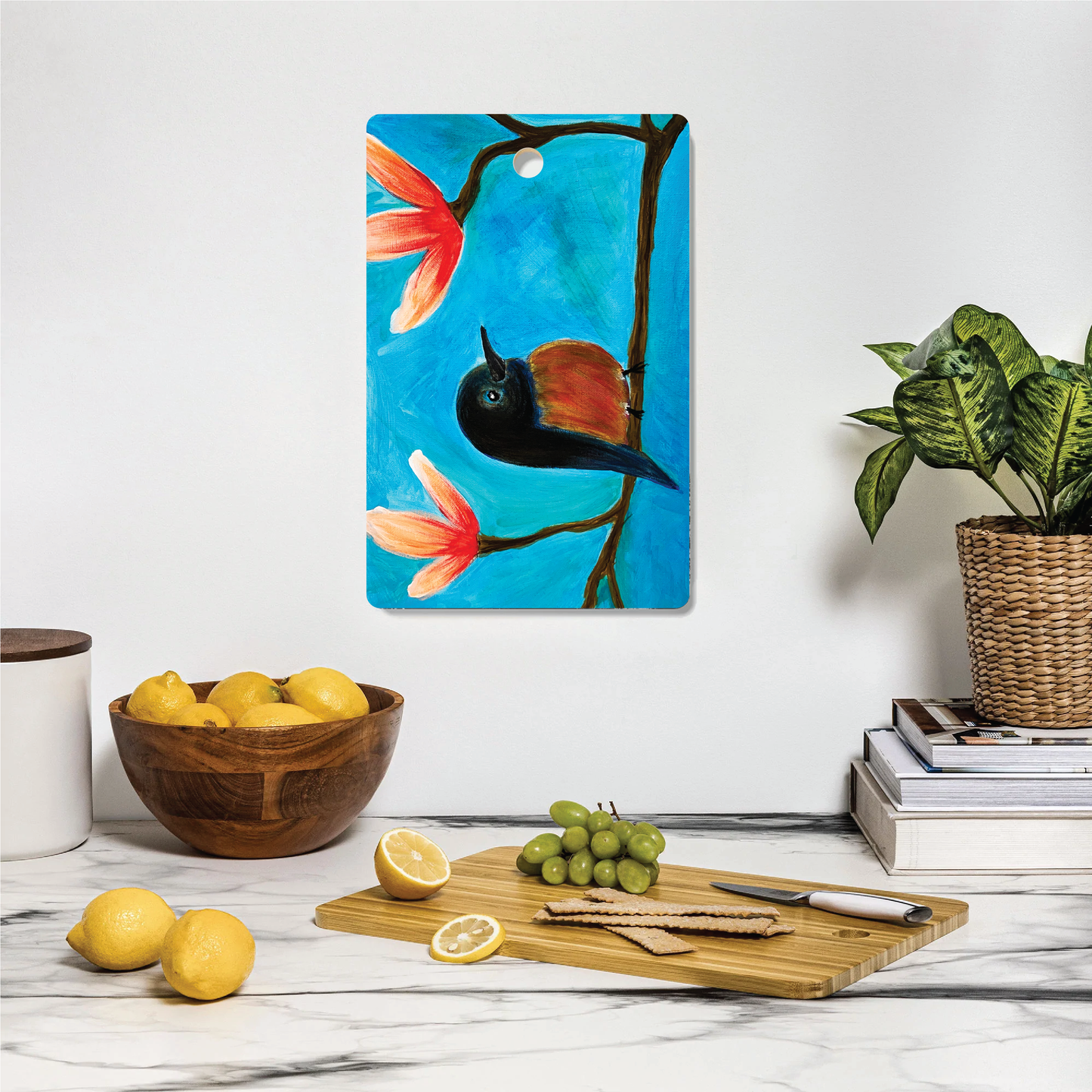 Early Bird Bamboo Cutting Board - Artist Christine Marecki