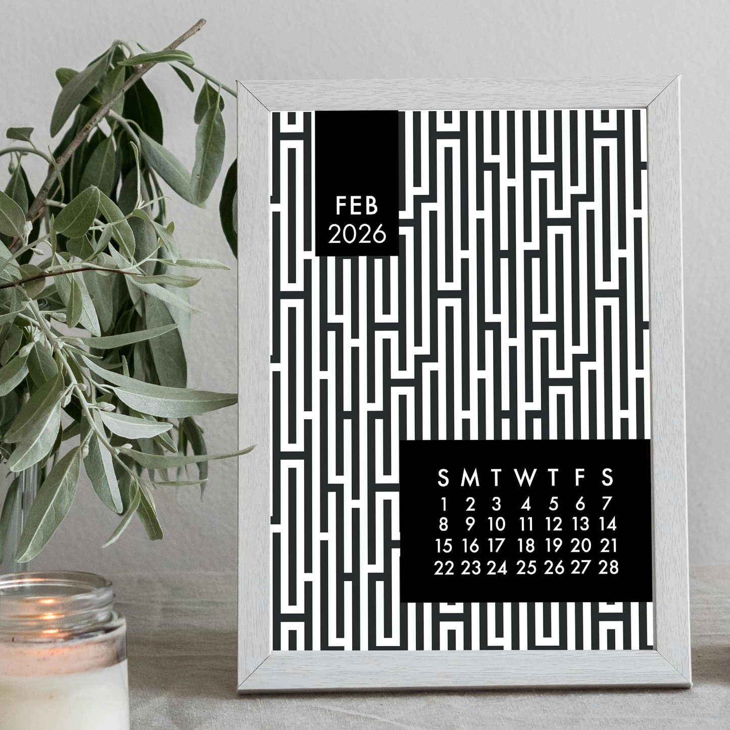 Mod Black 2026 Calendar