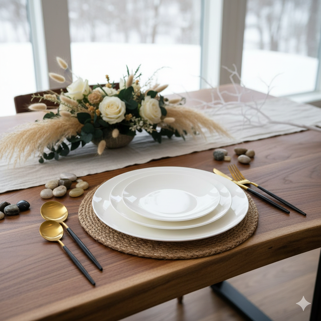 Angelic White Dinner Plates-Set Of 4