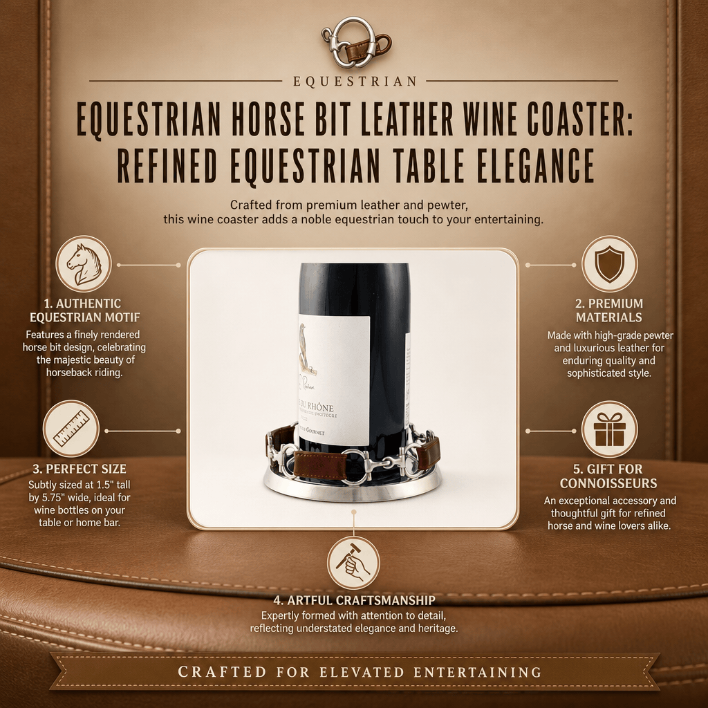 Equestrian Horse Bit Leather Wine Coaster