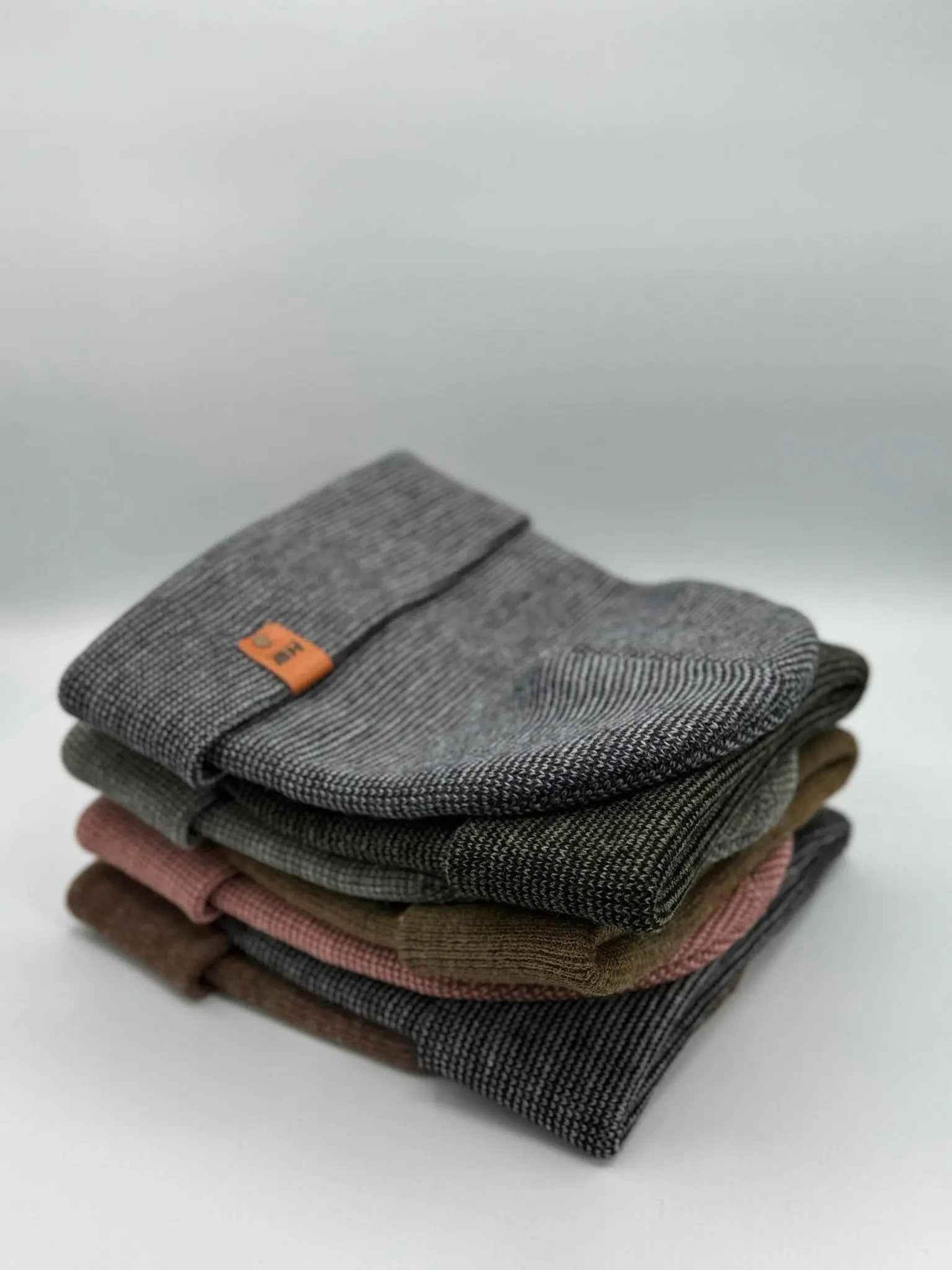 HAAKWEAR Traditional Classic Fusion Cuffed Beanie - Gray / Denim, Made in USA