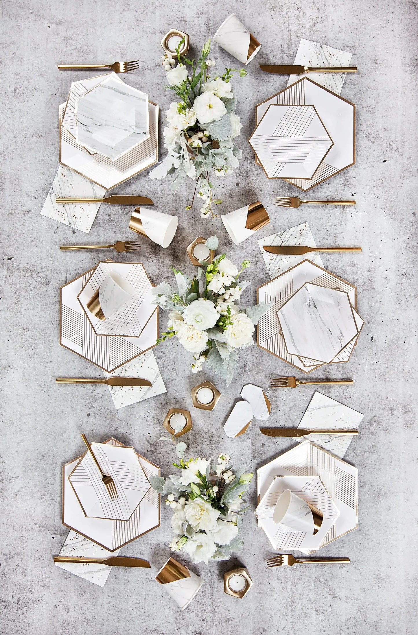 Blanc - White Marble Cocktail Paper Napkins