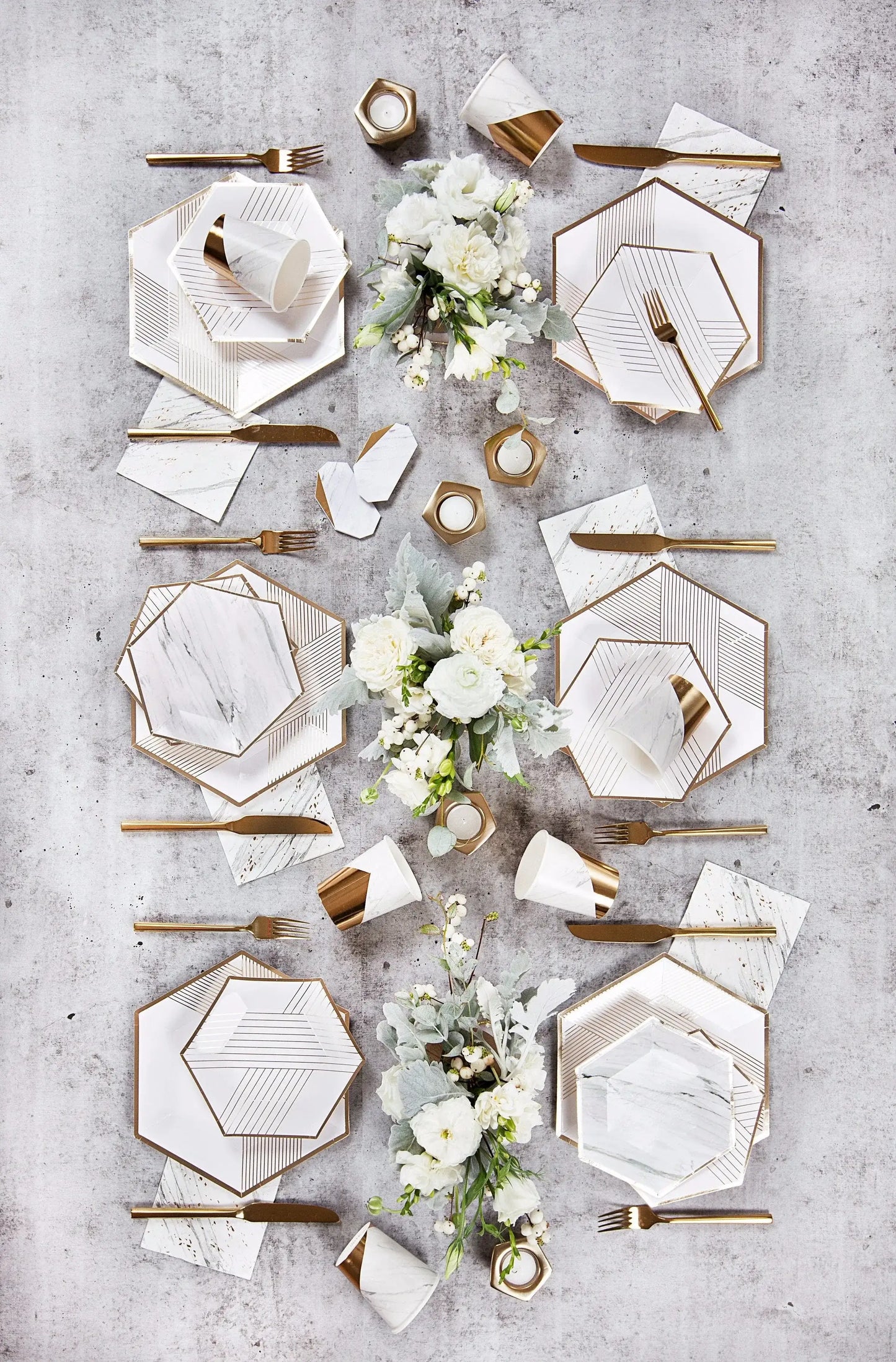 Blanc - White Striped Premium Large Paper Plates