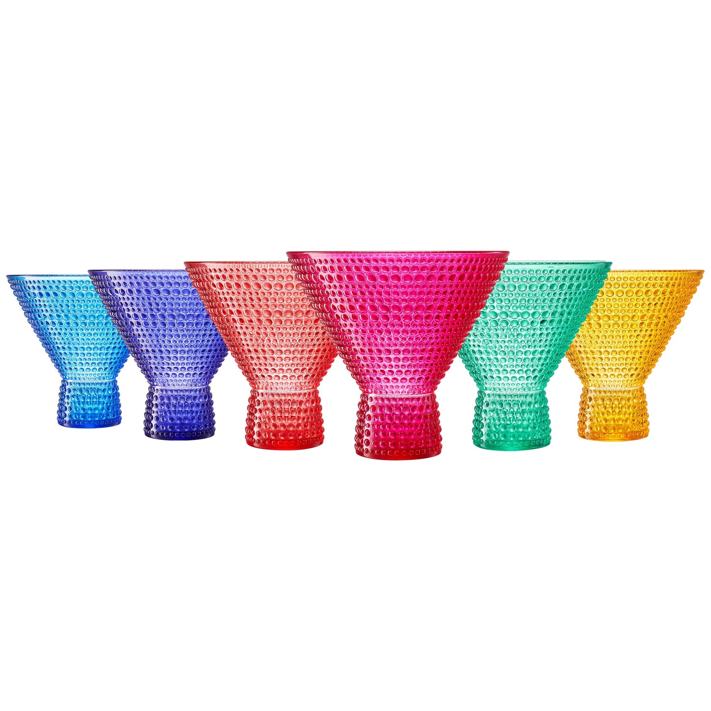 Madrid Acrylic Martini Hobnail Glassware, Set of 6