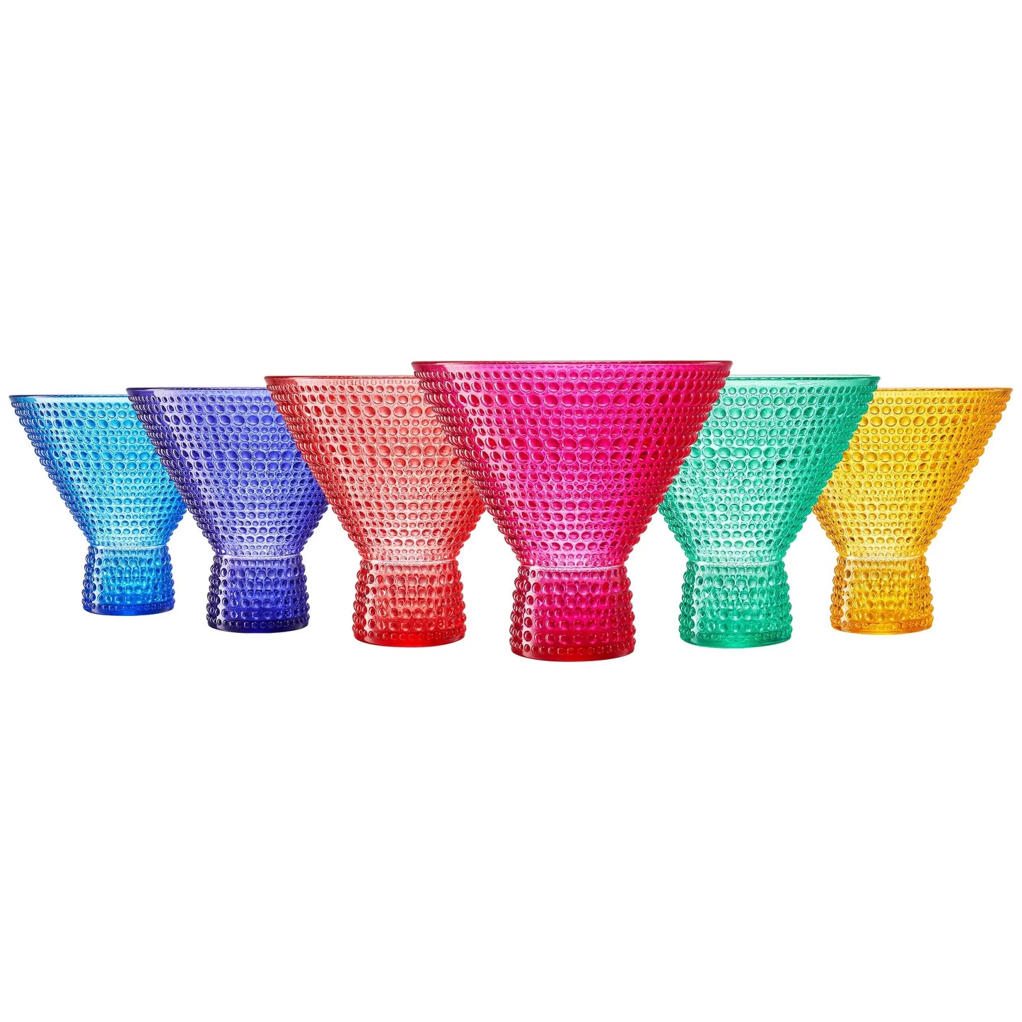 Madrid Acrylic Martini Hobnail Glassware, Set of 6