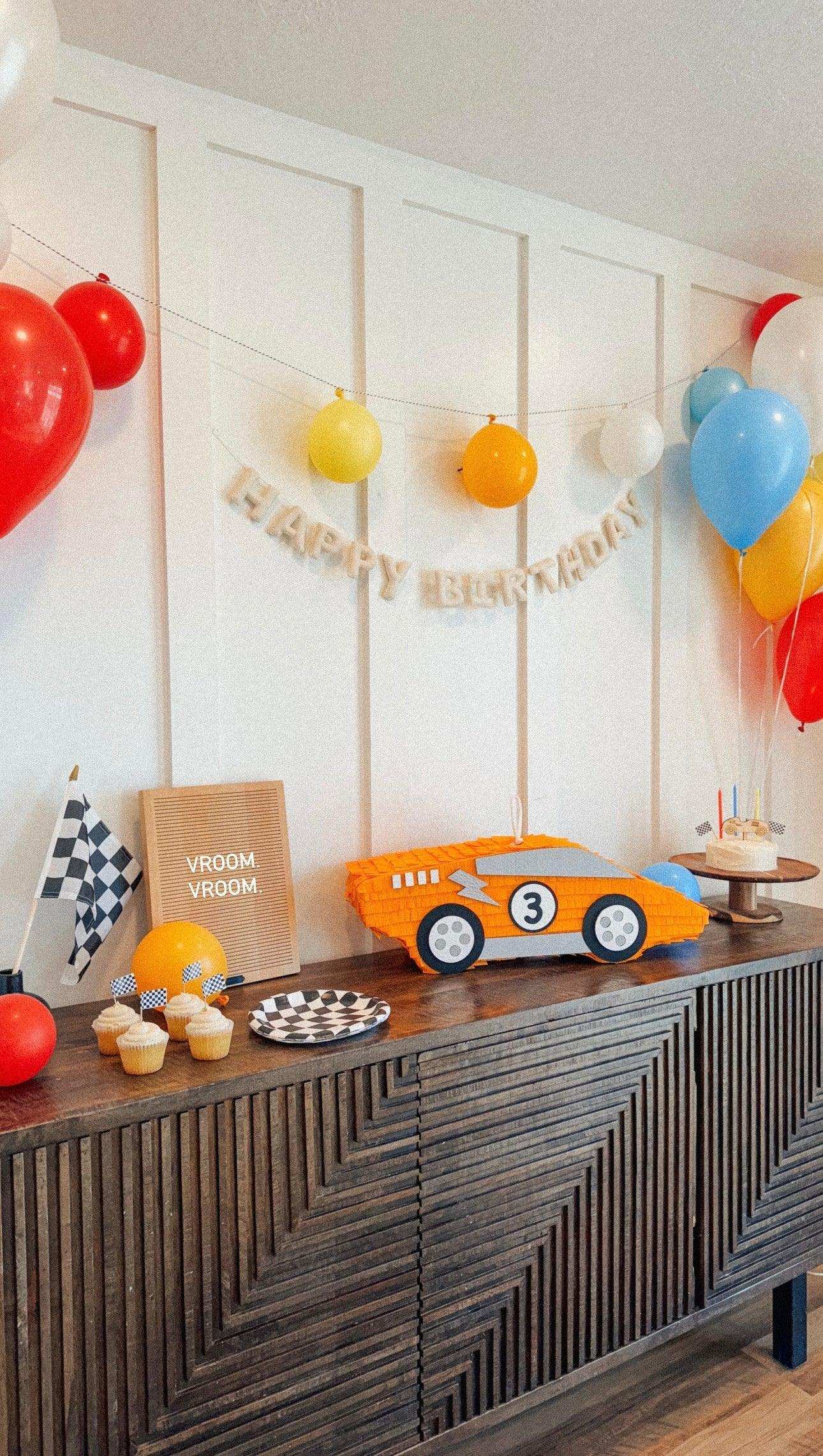 🏁 Vintage Race Car Piñata – Handmade Classic Car Piñata for Racing Parties & Car-Themed Birthdays