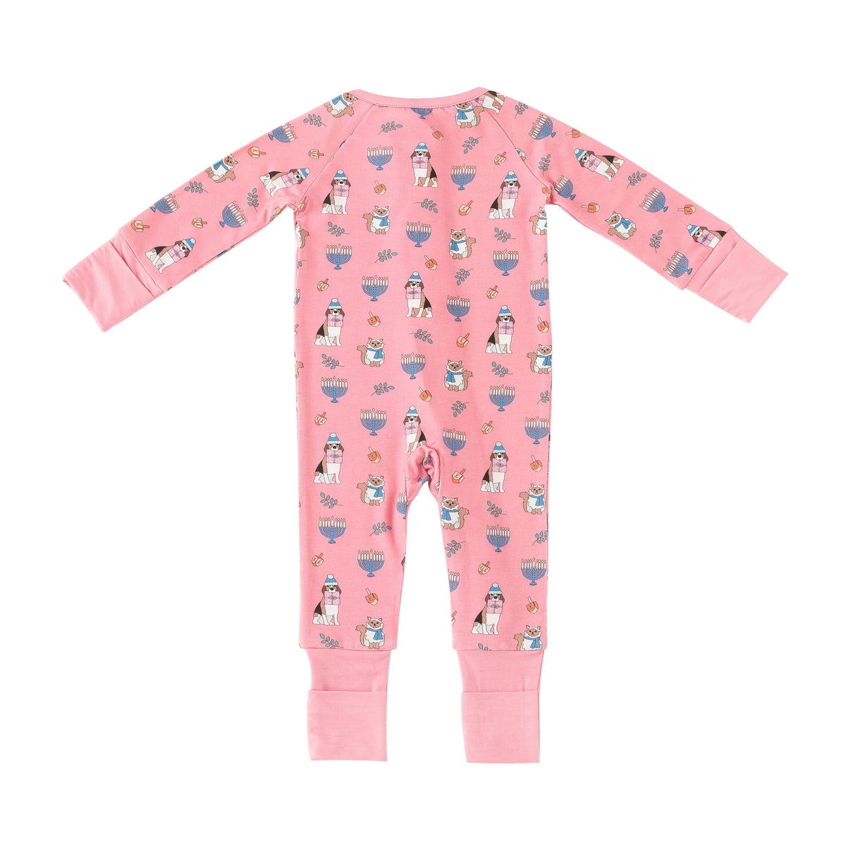 Hanukkah Pets (Convertible Zip Footies) - Pink