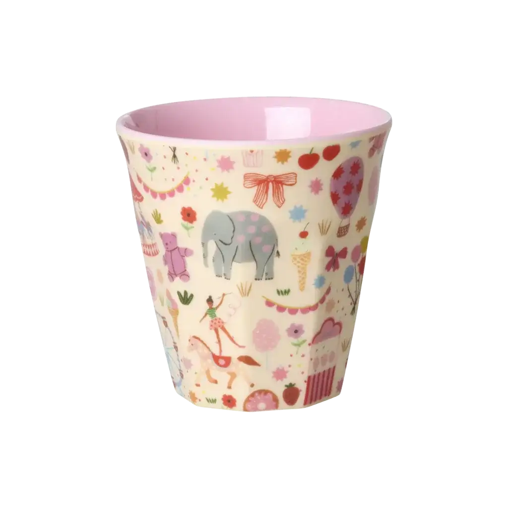 Kids Melamine Cup - Small - Fun Fair Pink Print - 5.4oz -