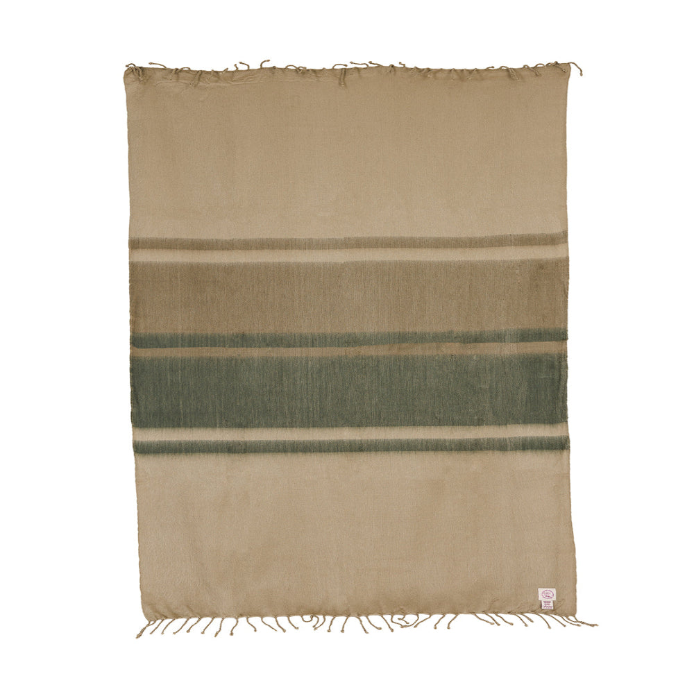 Handwoven Alpaca Throw Blanket | Tobacco, Olive & Khaki | Kallpa Collection