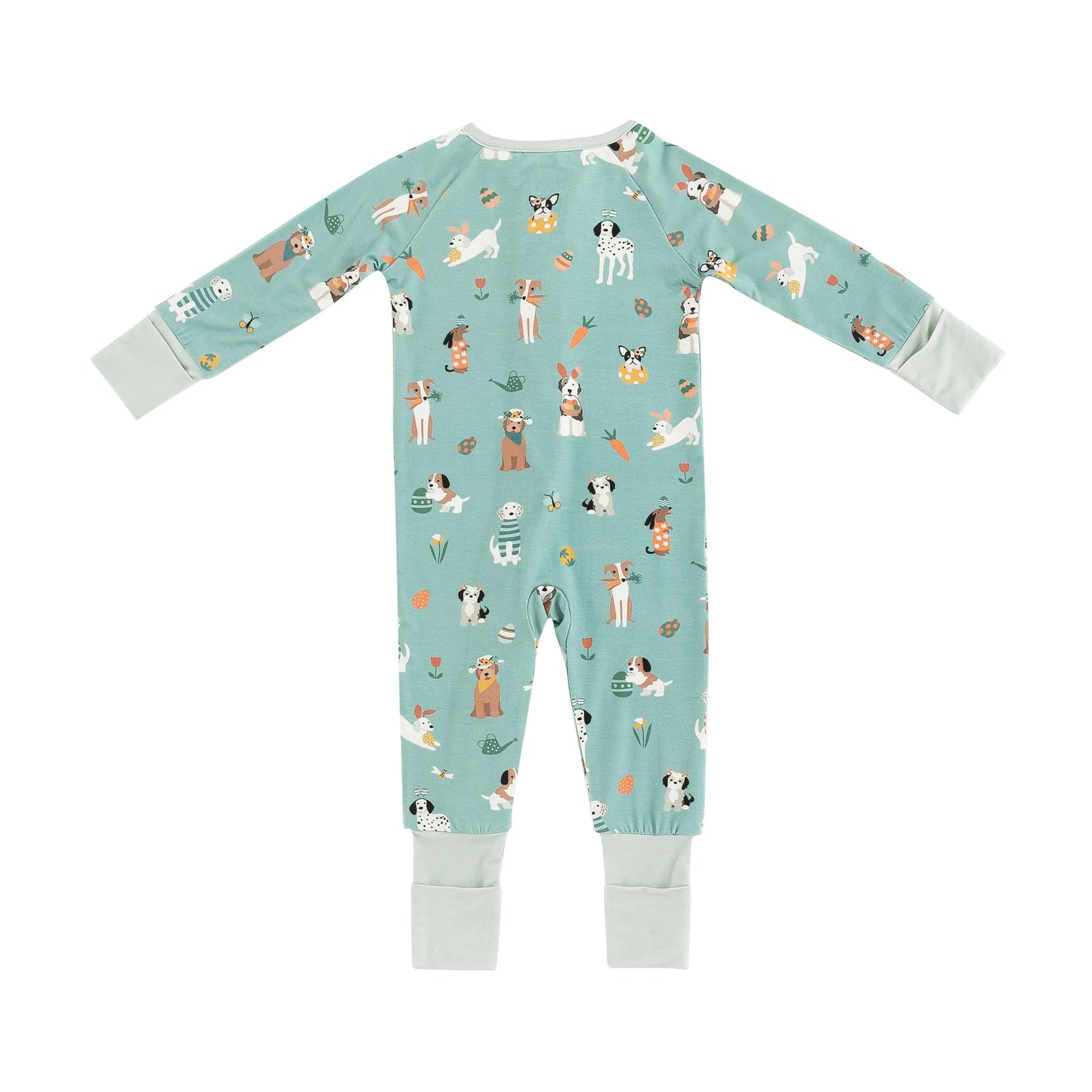 Puppy Egg Hunt (Convertible Zip Footies) - Aquamarine