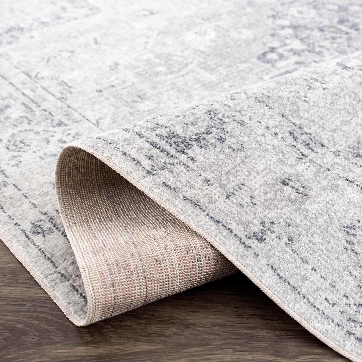 Akram Antrasit Flat Pile Washable Rug