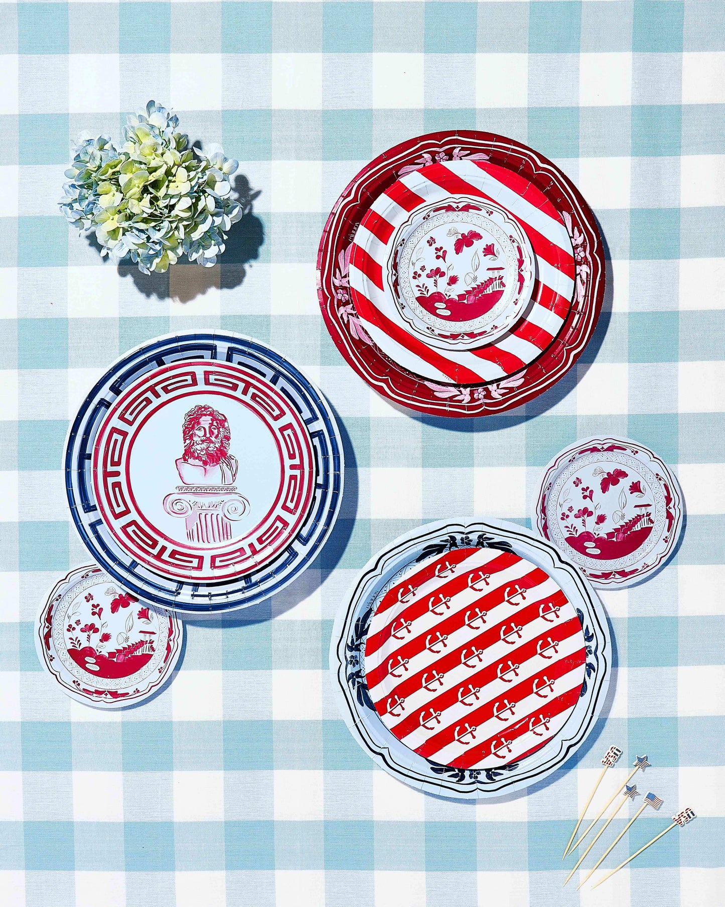 Navy Anchor Away Stripes Dessert Paper Plates - 8 Pack
