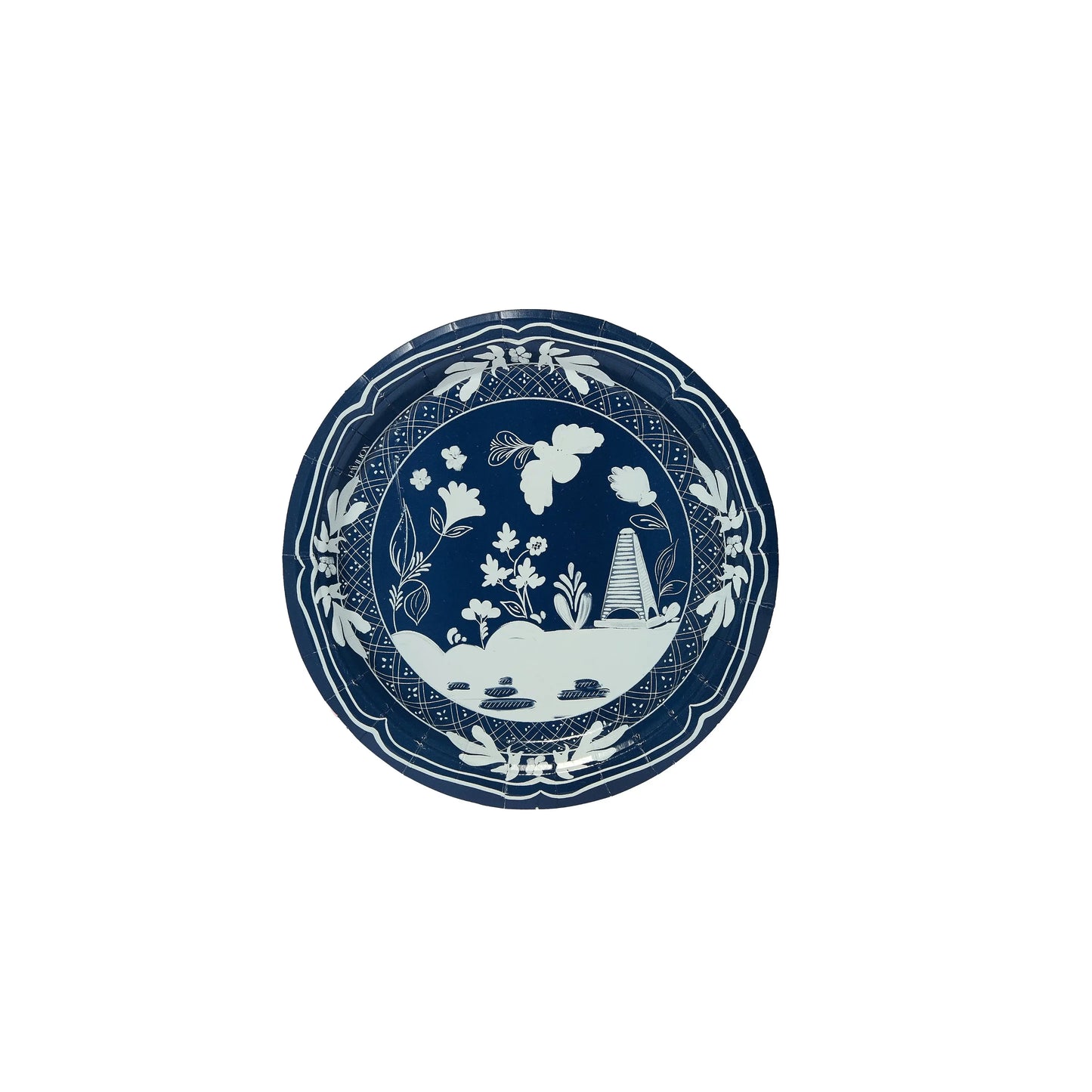 Mini Hors D'oeuvre Navy and Sky Blue Pavilion Beachside Paper Plate - 8 pack