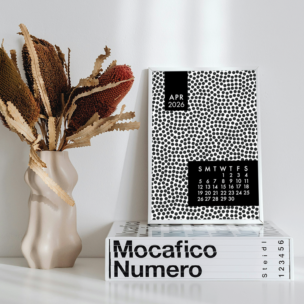 Mod Black 2026 Calendar