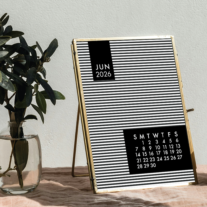 Mod Black 2026 Calendar