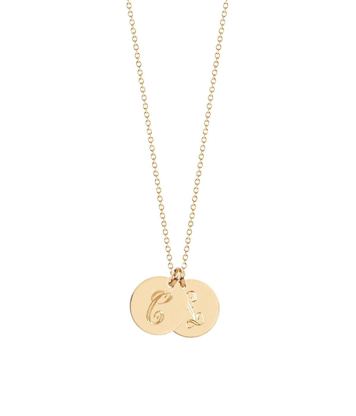 Sandy Initial Disc Necklace