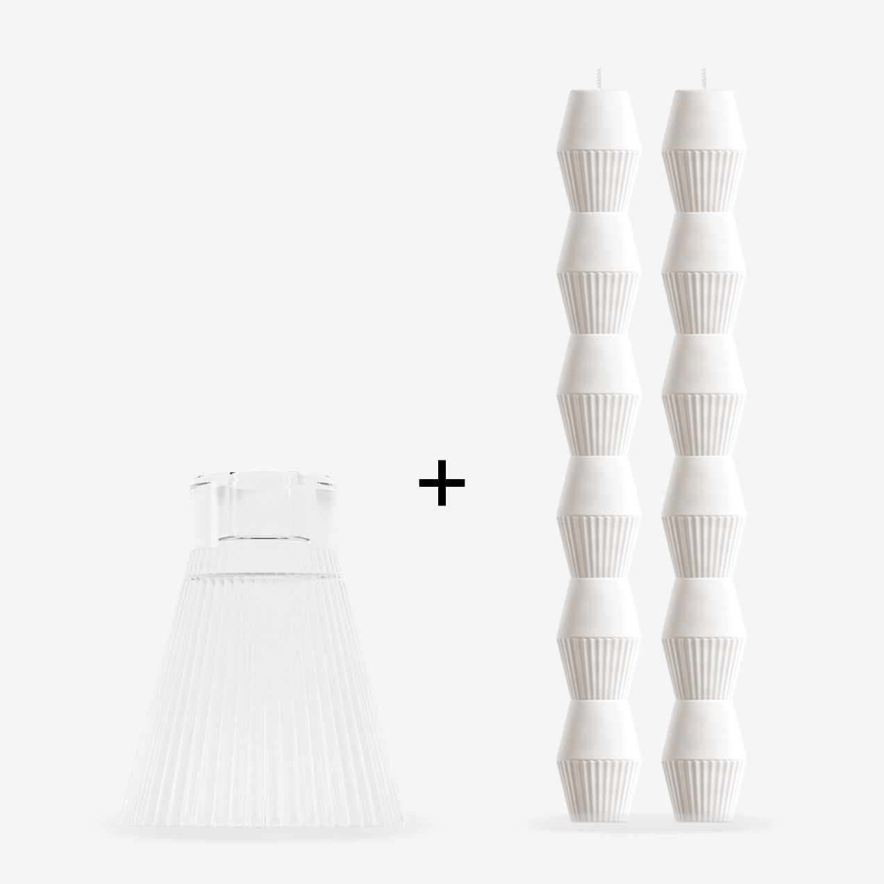 ZAI Geometric Pillar Candle in Ivory