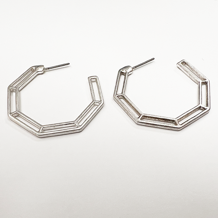Open Octagon Hoop Earrings