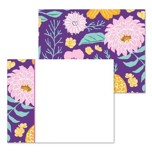 August Blooms Panel Note Cards A2