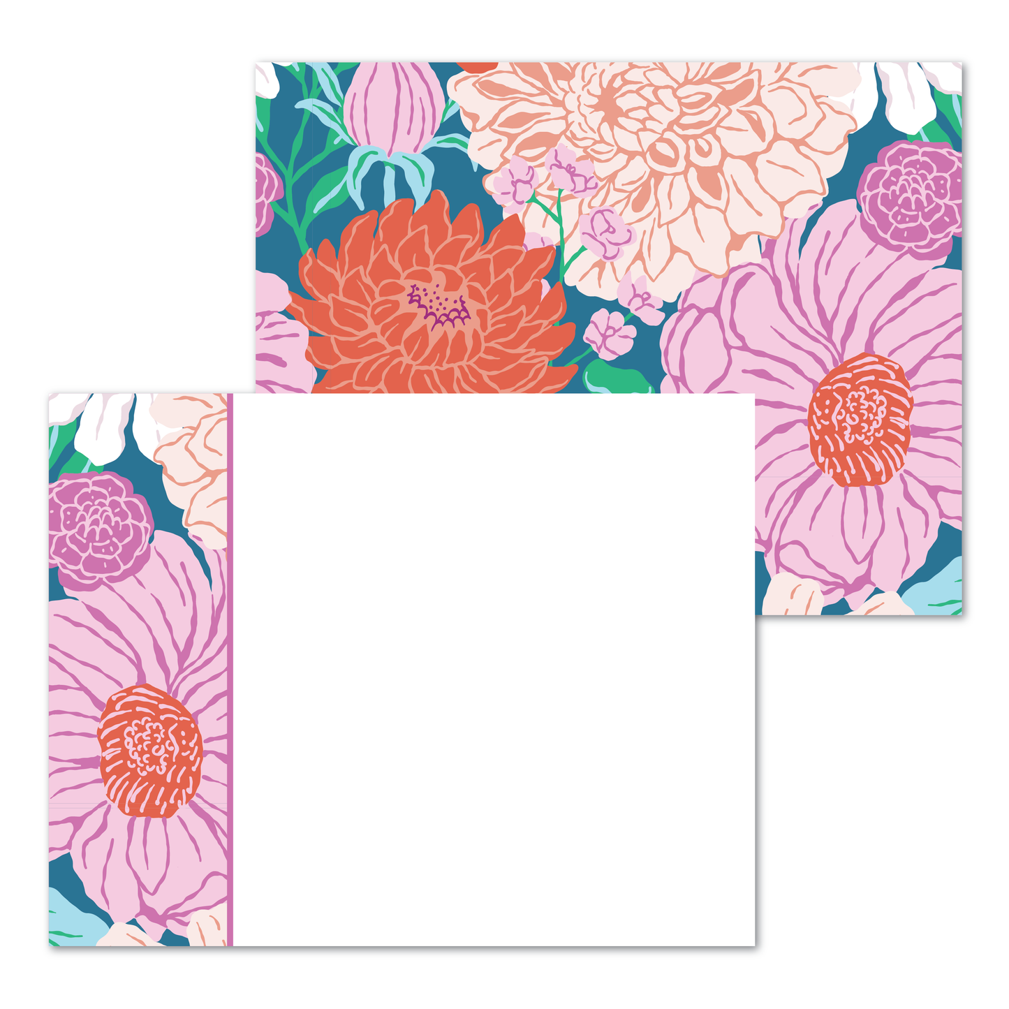 March Blooms Panel Note Cards A2