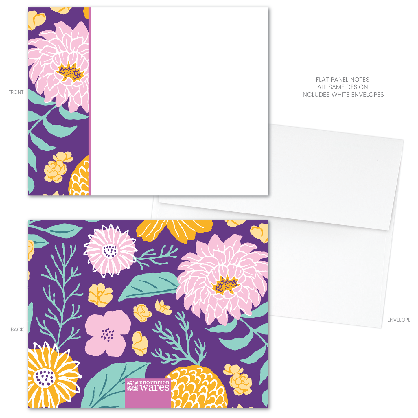 August Blooms Panel Note Cards A2