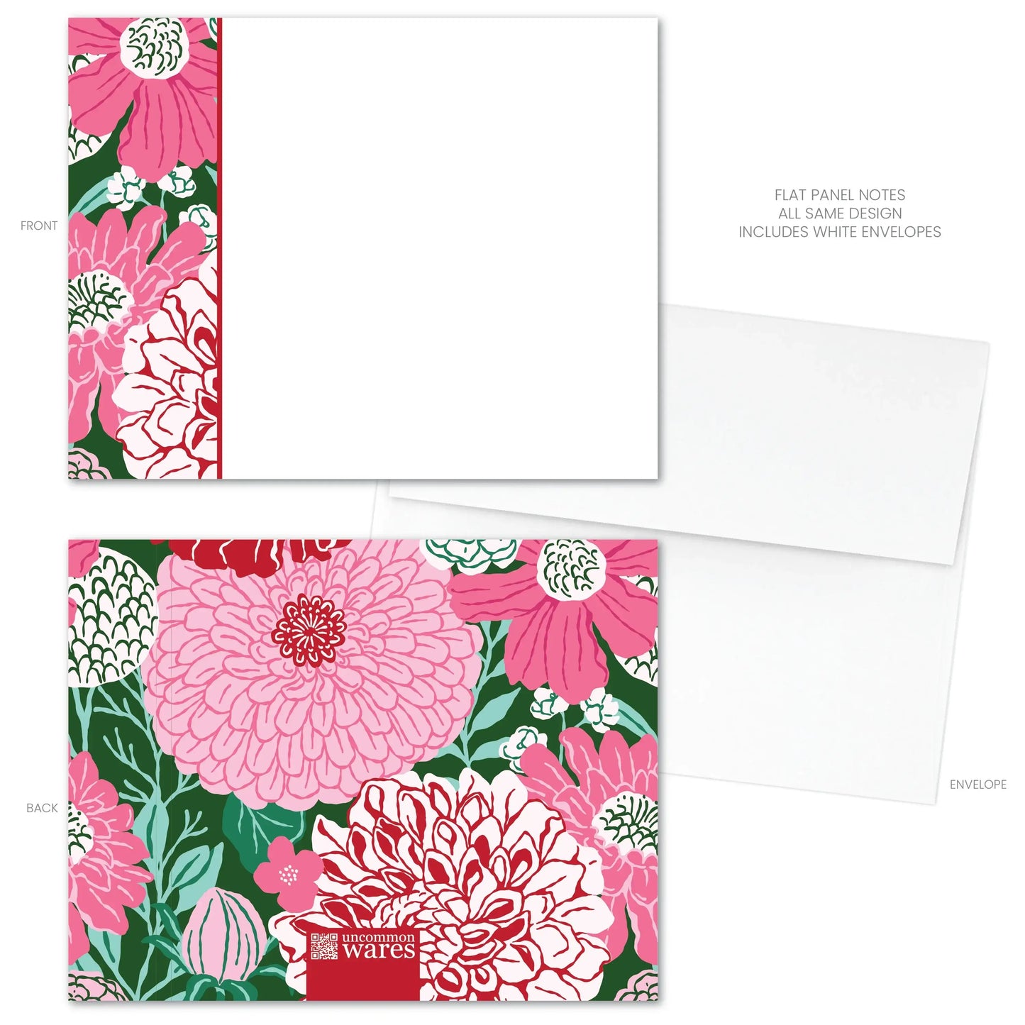 December Blooms Panel Note Cards A2