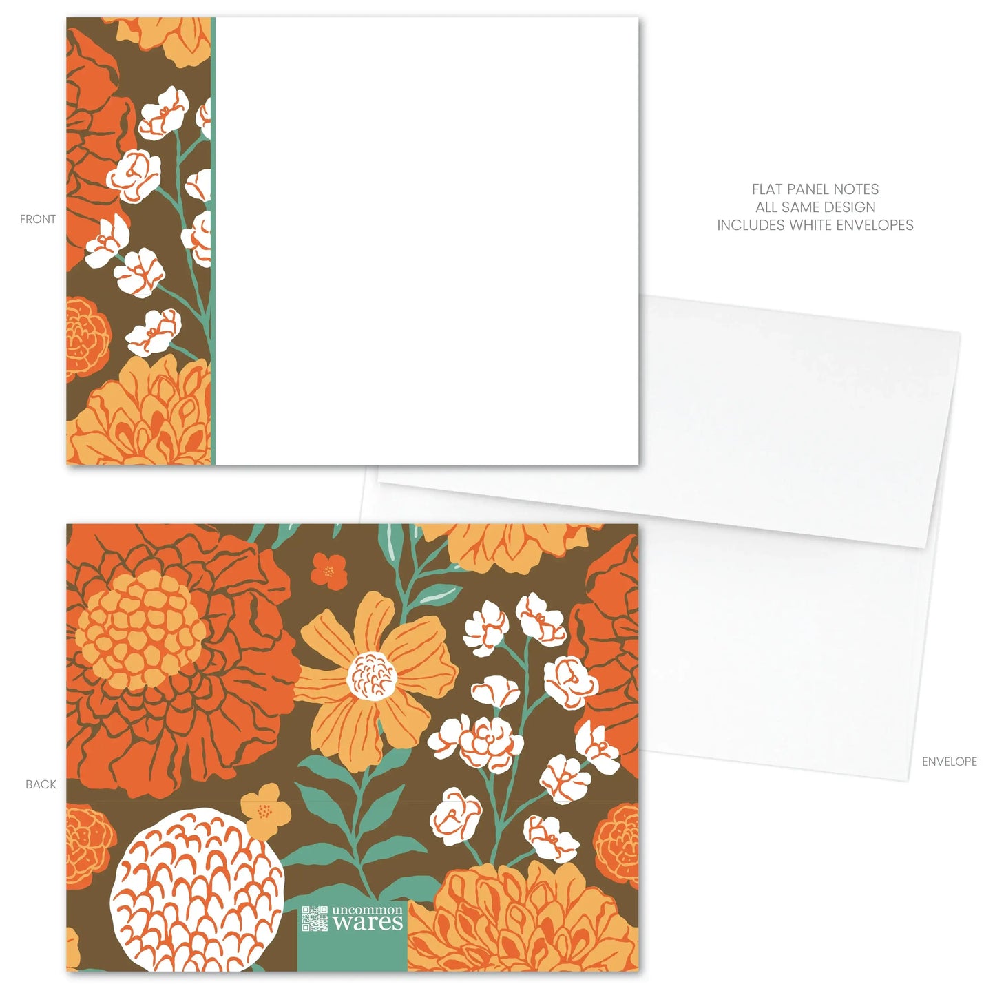 October Blooms Panel Note Cards A2