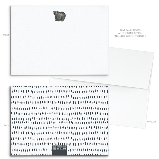 Bear Watercolor Panel Note Cards A2