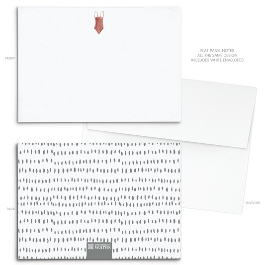 Bodysuit Watercolor Panel Note Cards A2